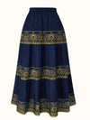 Plus Size Geometric Print Skirt for Travel & Casual Wear - Women's 1XL–5XL