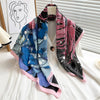 90 x 90 cm (35 x 35 in) Twill Silk-Feel Square Scarf – Women’s Luxury Tree Print Head Scarf, Shawl, Hijab, Bandana