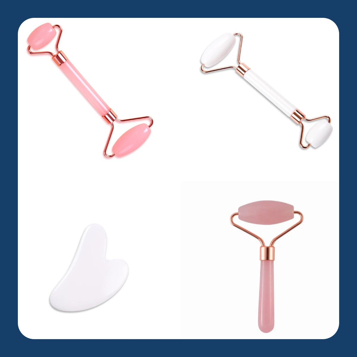 Natural Resin Gua Sha and Facial Roller - Massager for Face, Neck & Eyes