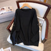 Plus Size Women's Oversized Knit Sweater Round Neck Long Sleeve Autumn/Winter - Black, Pink (4XL-9XL)