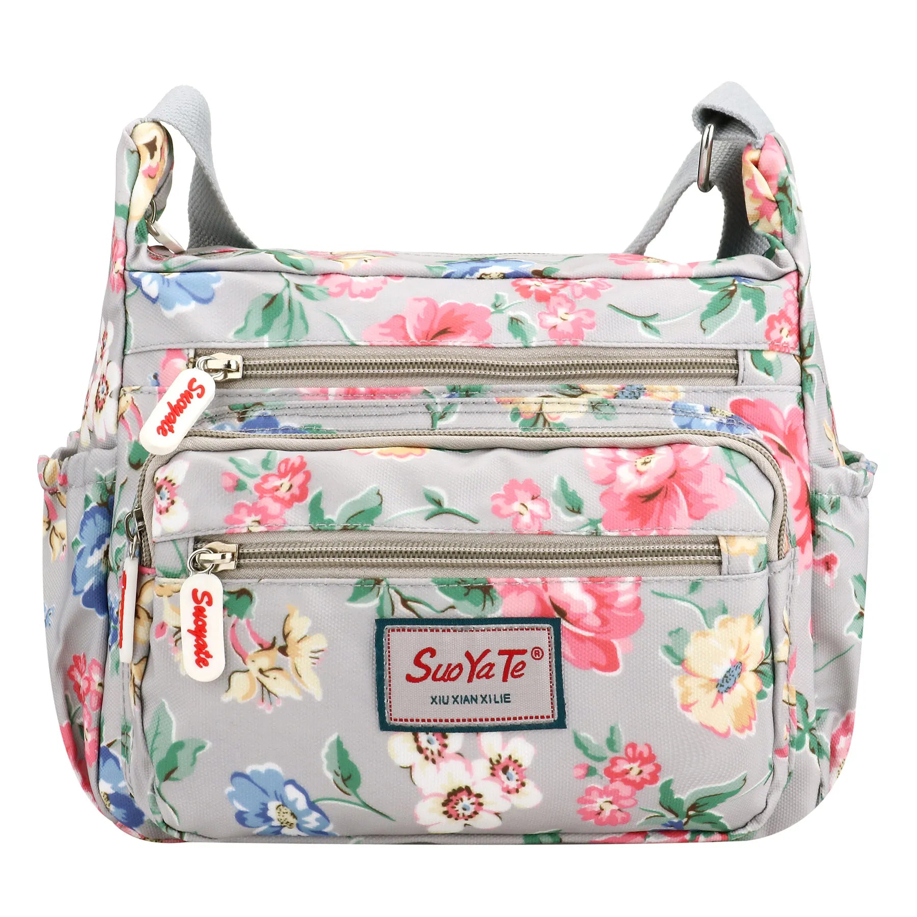 Floral Waterproof Multi-Pocket Crossbody Bag for Women – Casual Shoulder Messenger