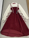 French Vintage Plaid Midi Dress - Women's A-Line Square Neck for Office, Evening & Spring