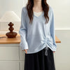 Plus Size Women's Hollowed-Out Pleated Knit Sweater – Long Sleeve Faux Two-Piece Pullover