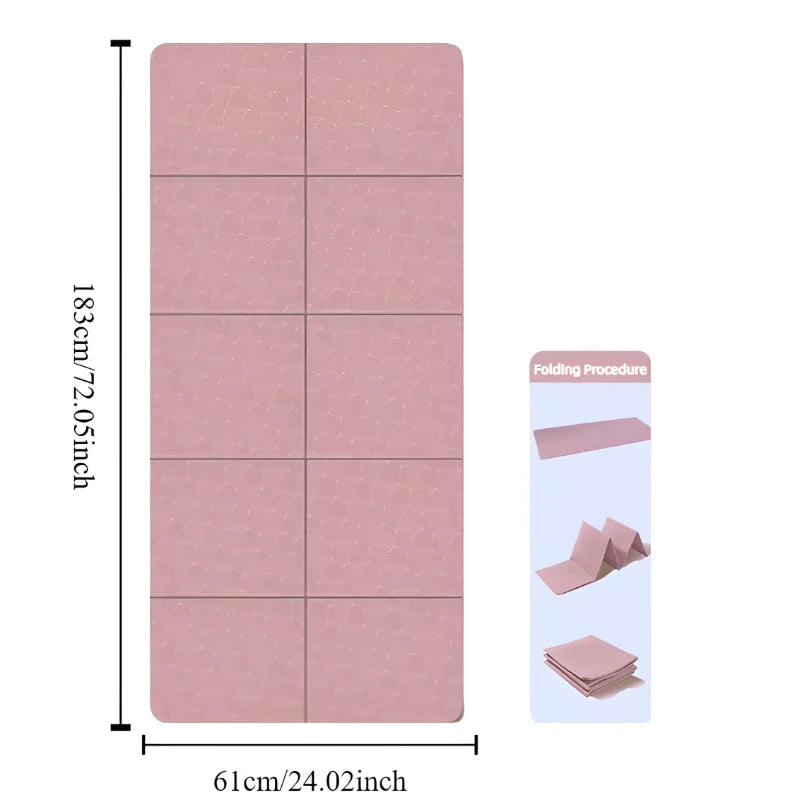 Foldable TPE Yoga Mat – Eco-Friendly Portable Folding Exercise Mat, Double-Sided Non-Slip for Pilates & Travel Workouts