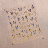 Gold Snowflake & Snowman 3D Self-Adhesive Christmas Nail Stickers with Rhinestones, 10.3 x 8 cm (4.06 x 3.15 in) Sheet