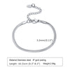 Silver Stainless Steel Chain Bracelet for Women - Layered Stackable Link Bracelet, Fashion Gift