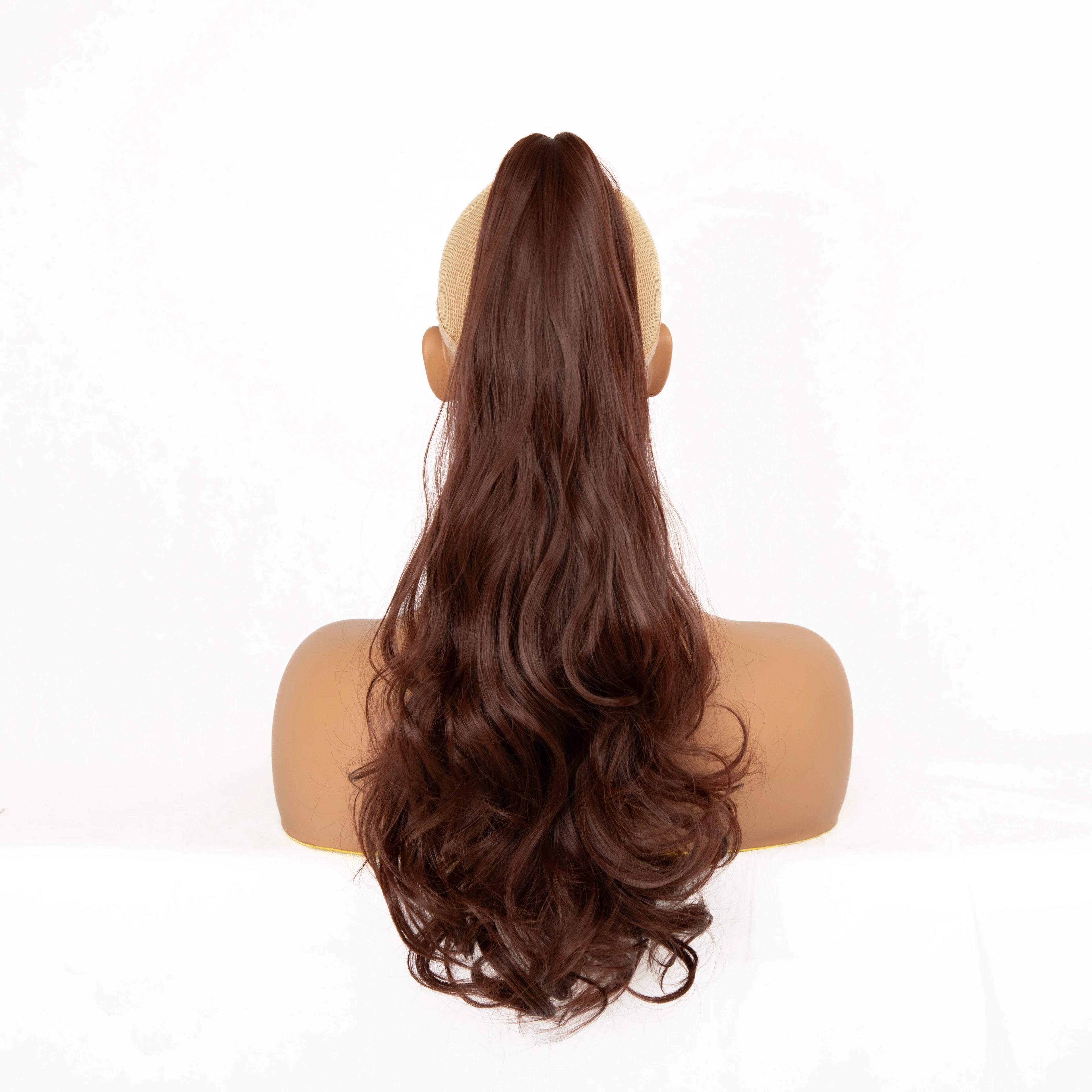Clip-In Ponytail Extension for Women 22 in (56 cm) Body Wave Curly Claw Clip Synthetic Natural Look