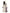 Women's Plaid Knitted Hooded A-Line Dress with Faux Buckle, High-Waist Long Sleeves