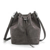 AFKOMST Leather Bucket Bag - Drawstring Crossbody Purse for Women, Medium (9.5 in x 11 in x 5.5 in / 25 x 28 x 14 cm) Hobo Tote with 2 Detachable Shoulder Straps