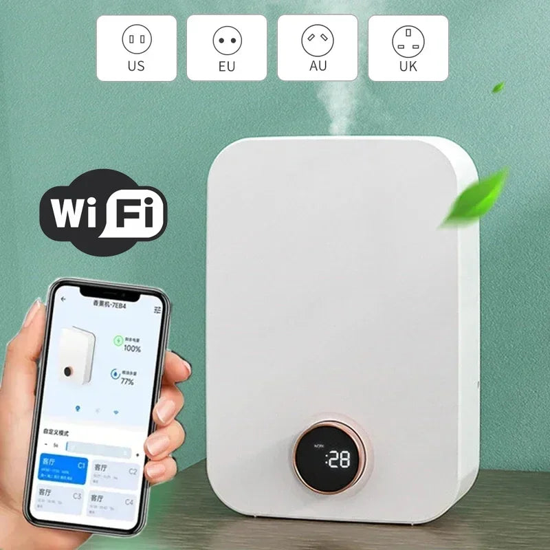 Smart Wall-Mounted Waterless Aroma Diffuser 150 mL (5.1 fl oz) — Scent Machine for Home & Hotel