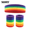 Sweatband Set — 1 Headband + 1 Pair Wristbands, Sweat-Absorbent Athletic Head & Wrist Bands for Workout Basketball Running Tennis