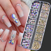 Mini Caviar Beads Nail Art 12-Grid Gold and Silver Micro Ball Charms 0.5–3mm (0.02–0.12in) with Magnetic Picker Pen
