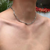 Irregular Wave Stainless Steel Chain Necklace - Unisex Figaro Cuban Water-Wave 42+6cm (16.5–18.9in)