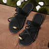 Gold Clip Toe Flat Sandals for Women — Lightweight Gladiator Beach Flip Flops, Sizes EU 36–43