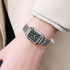 Gold Plated Rectangular Women's Quartz Watch — 2.2×3.0 cm (0.87×1.18 in) Dial, Stainless Steel Bracelet