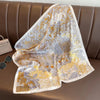 Silk-Feel Square Scarf 70 x 70 cm (27.6 x 27.6 in) Floral Satin Neckerchief – Women's Hair Band, Bandana & Wrap