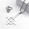 Azazel Stainless Steel Ghost Pendant Necklace – Neo-Gothic Link Chain, Unisex Geometric Pendant