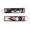 Anime Embroidered Keychain Double-Sided Key Fob 3 x 13 cm (1.2 x 5.1 in) for Backpacks Cars Motorcycles Gift