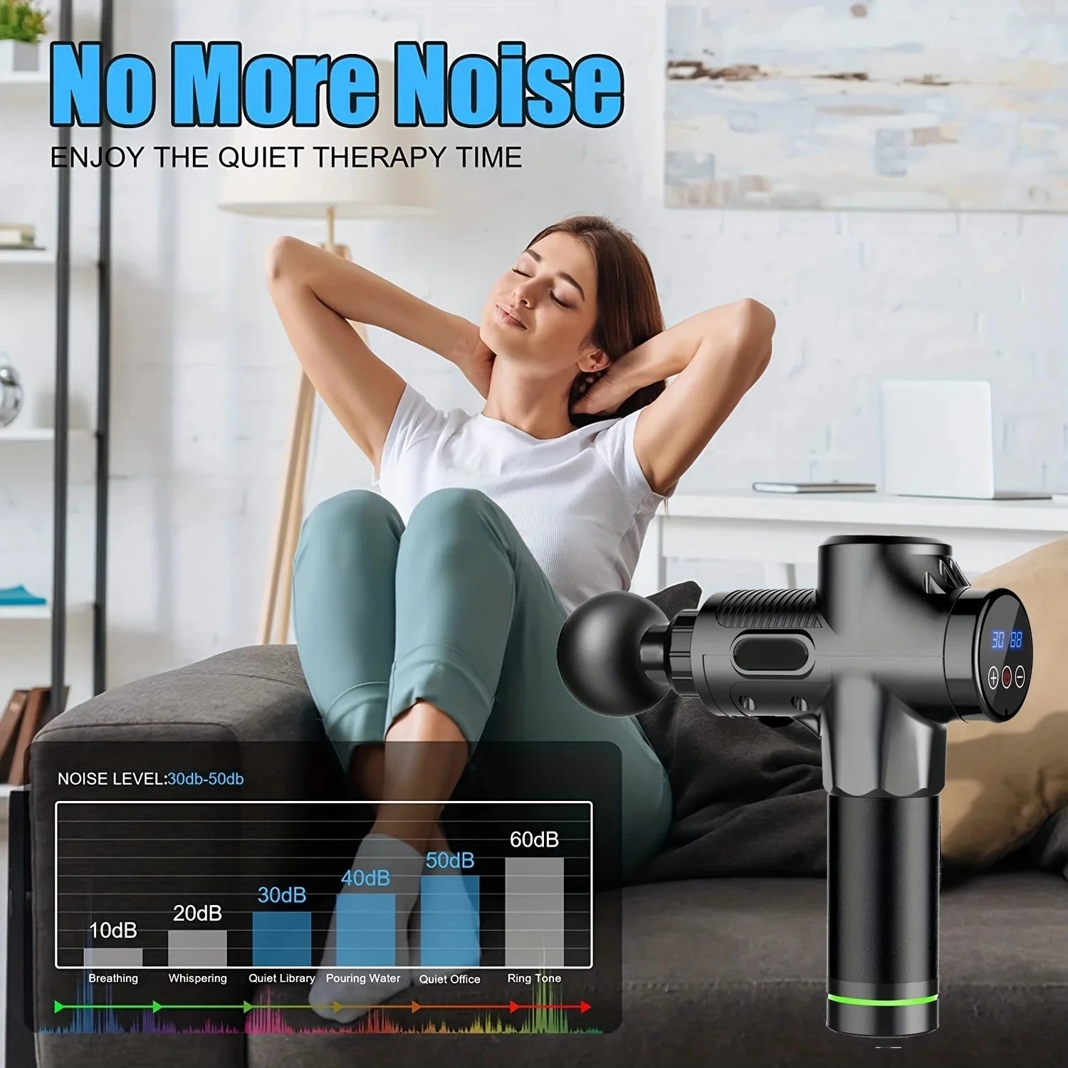 Deep Muscle Massage Gun — 30-Level Electric Percussion Pistol for Body, Neck, Back & Legs
