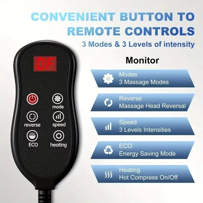 Electric Foot & Calf Massager with Heated Roller and Compression for Blood Circulation & Muscle Relief
