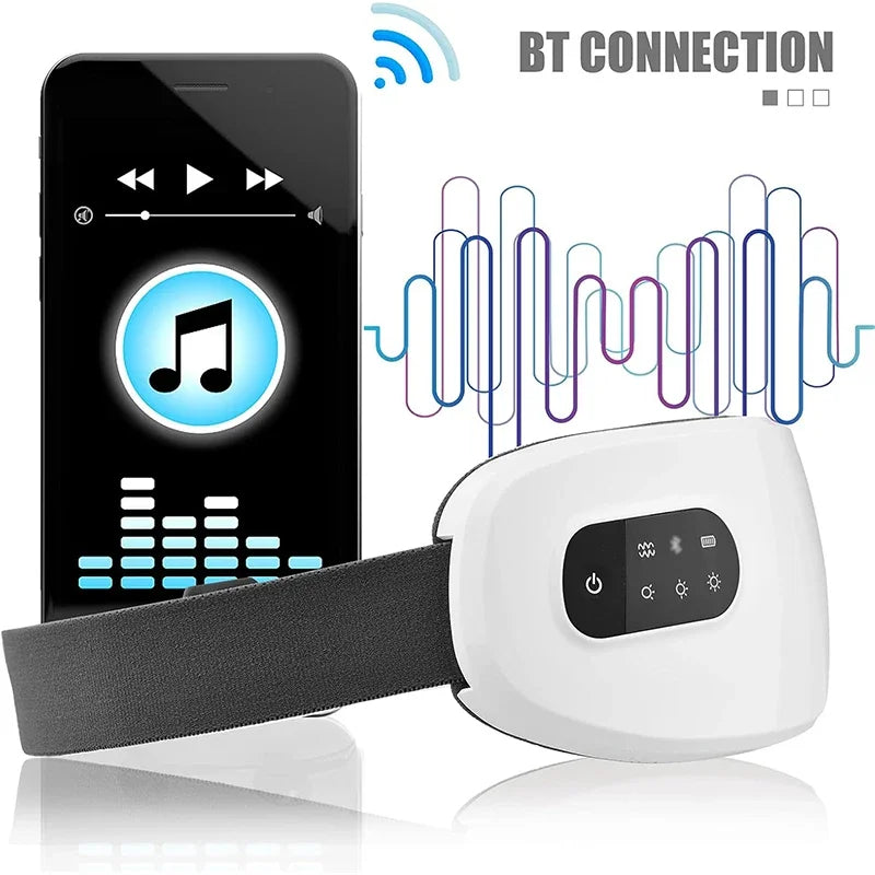 4D Bluetooth Heated Eye Massager — Smart Airbag Vibration, Hot Compress Eye Spa for Fatigue & Anti-Wrinkle