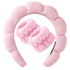 3-Pack Soft Sponge Face Headbands for Women – Makeup & Spa Hairbands with Wrist Strap, Bubble Texture Hair Accessories