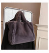 IMYOK Faux Fur Plush Shoulder & Crossbody Tote Bag — Soft Women's Casual Fashion Handbag (Small & Large)