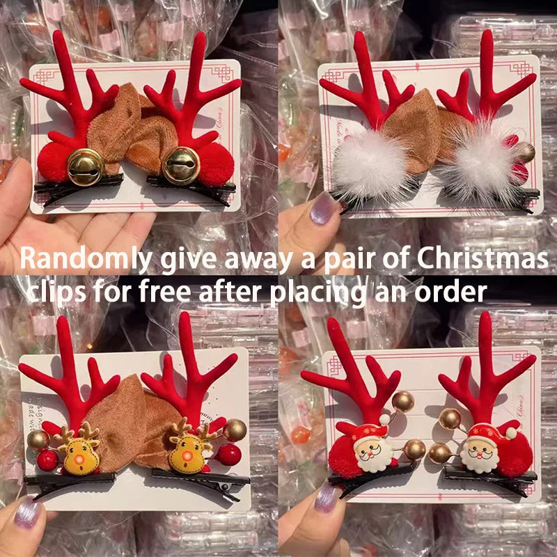 Clip-In Synthetic Ponytail Extension - Straight Colored Braid with Christmas Hair Clips, Holiday Gift