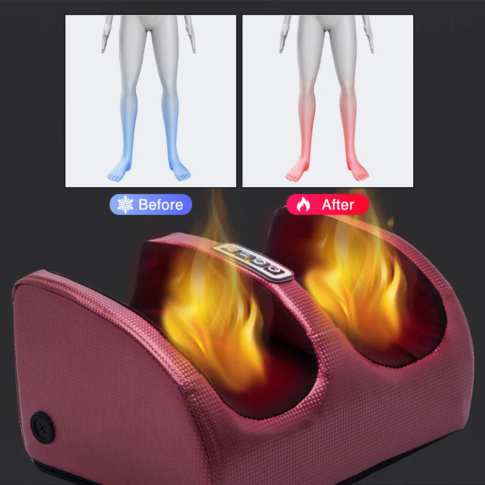 Electric Shiatsu Foot Massager with Heat & Hot Compression — Kneading Roller Foot Spa for Pain Relief & Muscle Relaxation