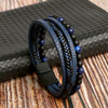 Classic Tiger Eye Beaded Multi-Layer Leather Bracelet for Men — Magnetic Clasp, Punk Style (19/21/23 cm | 7.5/8.3/9.1 in)
