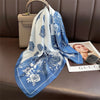 Luxury Horse Print Silk-Feel Square Scarf 70 x 70 cm (27.6 x 27.6 in) – Women's Neck, Hair, Foulard, Bandana