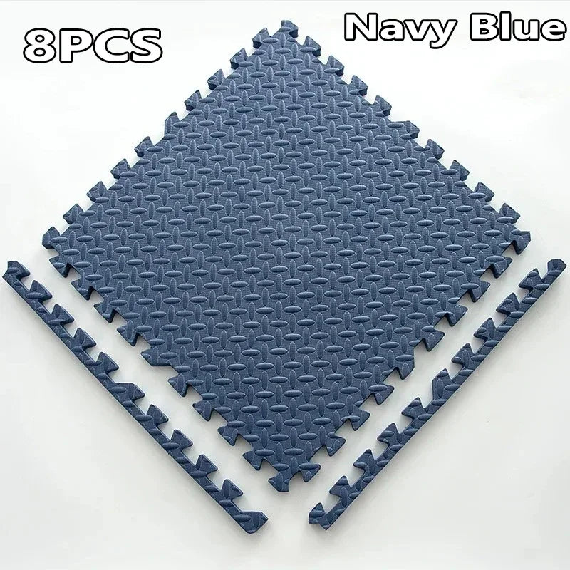 EVA Interlocking Floor Tile 30×30×1 cm (11.8×11.8×0.4 in) Leaf Texture Non-Slip Shock-Absorbing Gym, Yoga & Baby Play Mat