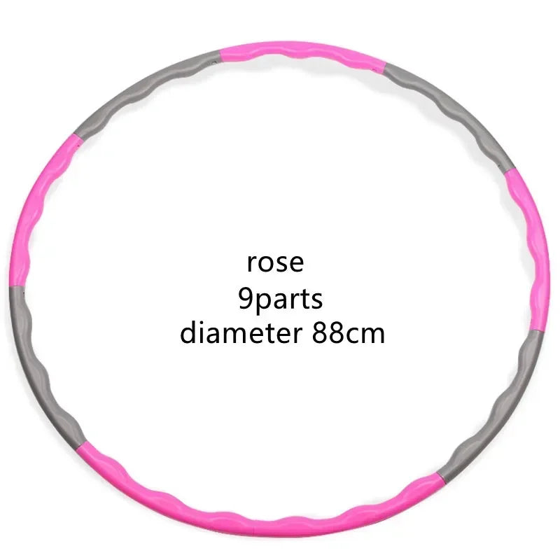 Adjustable Detachable Massage Hula Hoop – 7/8/9-Section Fitness Hoop for Waist Training & Slimming, Portable Lightweight, 26.8"/31.5"/34.6" (68/80/88 cm)