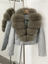 ZMEENNA Women's Faux Leather Moto Jacket with Detachable Faux Fur Collar - Short Warm Winter Coat