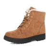 Women's Insulated Canvas Ankle Boots, Warm Padded Winter Snow Boots with Thick Non-Slip Rubber Sole