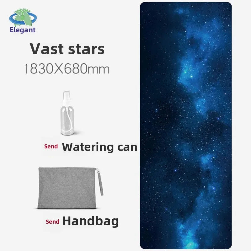 Suede Chamois Yoga Mat 183 x 68 cm (72 x 26.8 in) - Portable Foldable Non‑Slip Exercise Mat for Yoga, Dance & Jump Rope