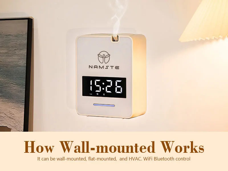 NAMSTE 300ml Wi‑Fi & Bluetooth Aromatherapy Diffuser Air Purifier — 8W, 500–1000 m³ Coverage, Wall‑Mount or Tabletop
