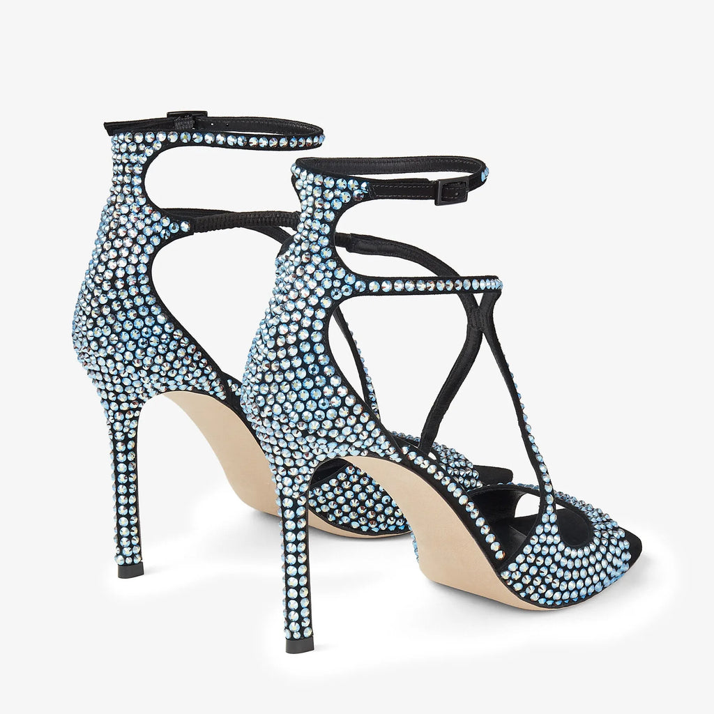 Women's Summer High Heel Open-Toe Sandals – Thin Heels Party Dance Shoes, EU 34–48 (8cm+ Heel)