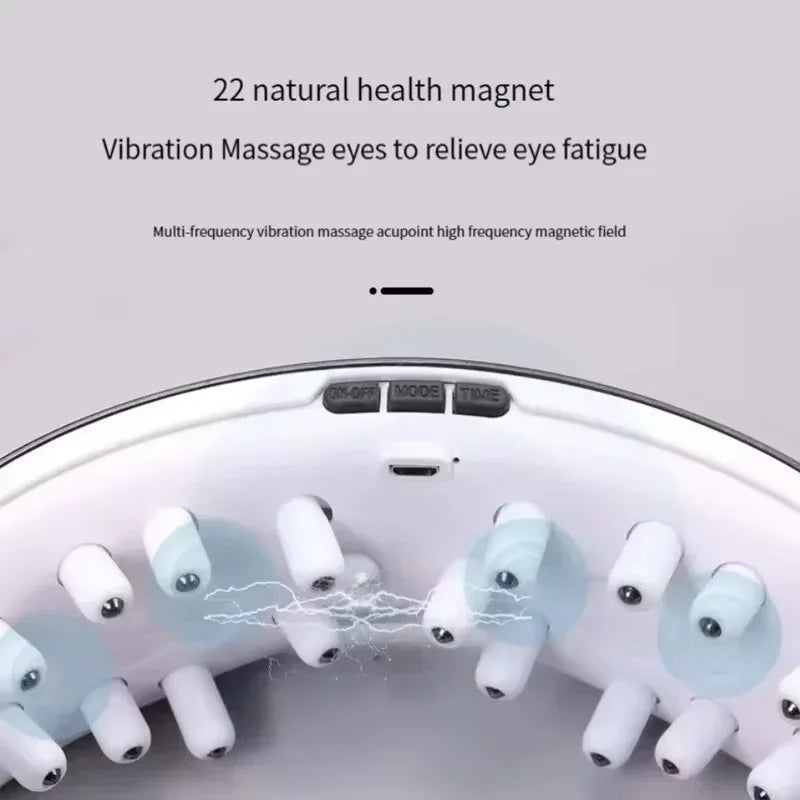Electric Silicone Eye Massager with Magnetic Therapy - Portable Eye Care Device to Relieve Eye Fatigue