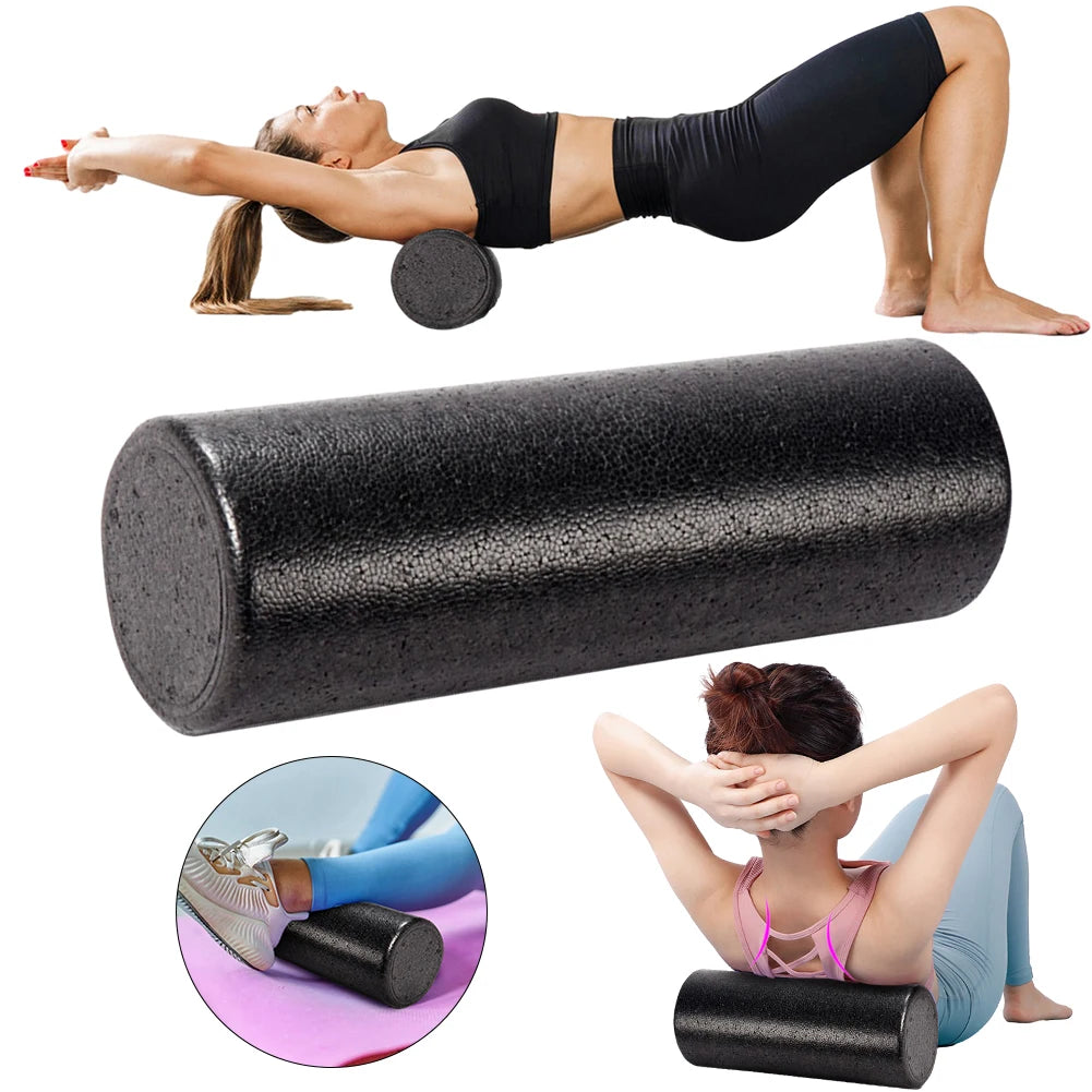 12-Inch (30 cm) High-Density Solid Core Foam Roller — Deep Tissue Back & Muscle Massage for Exercise, Yoga, Recovery