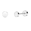 2-Pack Stainless Steel Heart & Moon Screw-Back Stud Earrings for Tragus & Cartilage Piercing, Silver