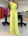 Women's High-Waist Sleeveless Backless Jumpsuit - Casual Long Pants One-Piece