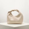 Twist Square Top-Handle Clutch Bag, Solid Color Ruched Handbag for Women