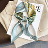 Silk-Feel Square Scarf 70 x 70 cm (27.6 x 27.6 in) Floral Satin Neckerchief – Women's Hair Band, Bandana & Wrap