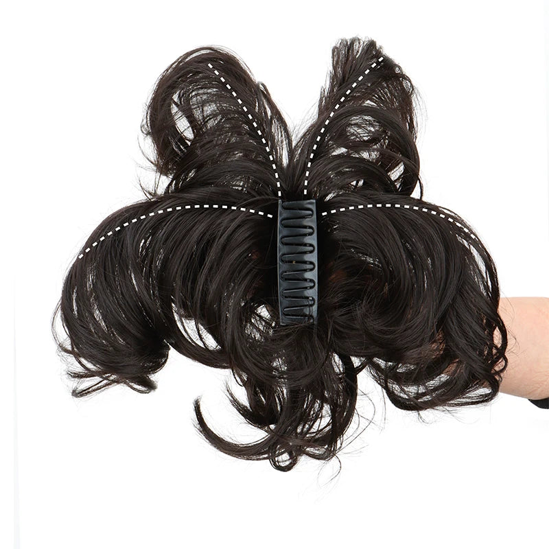 WIGSIN Curly Clip-In Ponytail Hair Extension Adjustable Claw Clip Synthetic High-Temp Fiber 100g (3.5 oz)