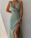 Women's Gradient Print Convertible Off-Shoulder V-Neck Bandage Ankle-Length Summer Dress