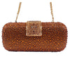 Green Crystal Evening Clutch with Purple Rhinestones, Acrylic Bridal Party Handbag, 22 x 5.5 x 10 cm (8.7 x 2.2 x 3.9 in)