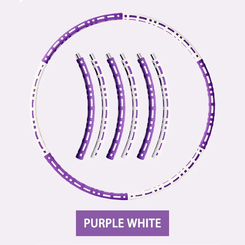 Adjustable 6-Section Weighted Foam Hula Hoop – 94 cm (37 in) Detachable Fitness Hoop for Waist Toning, Dance & Cardio