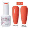 Red Semi-Permanent UV Gel Nail Polish 15ml (0.5 fl oz) Top & Base Hybrid