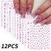 12-Pack Cartoon Stitch Angel Nail Stickers Kawaii Nail Art Decals for Kids Manicure
